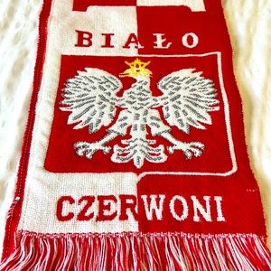 Poland winter scarf / polka czerwoni
